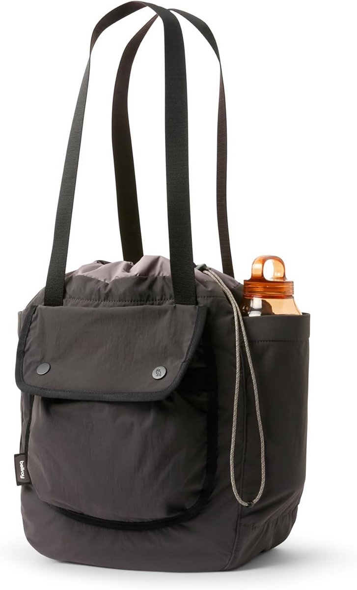 16 liter lichte tote bag met buitenzakken en trekkoordsluiting