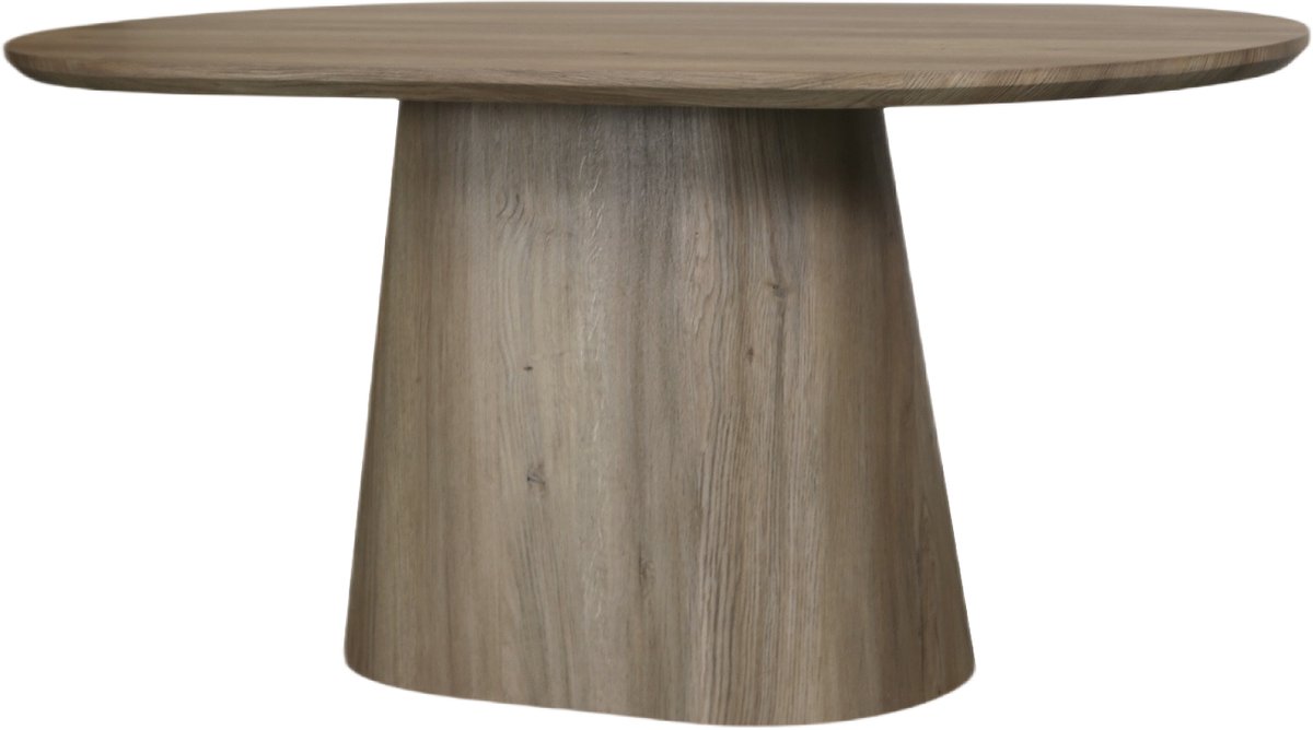 Eettafel Japandi ovaal Saga 160cm lichtbruin MDF ovale eetkamertafel