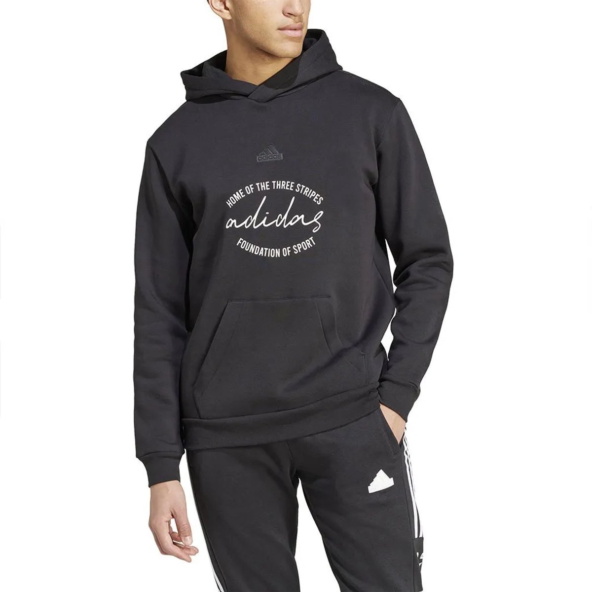 Adidas Brand Love Fleece Hoodie L Regular Man Zwart