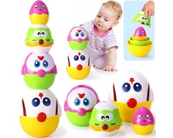 Stapelbare en Nestel Eieren Speelgoed voor Baby 1-3 Jaar | Educatief Stapel Speelgoed & Bad Speelgoed