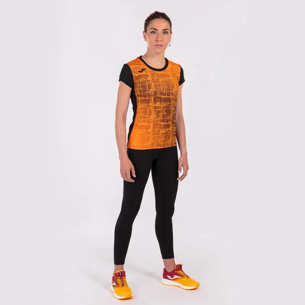 Joma Elite Viii T-shirt Met Korte Mouwen Oranje,Zwart 12-14 Years Meisjes