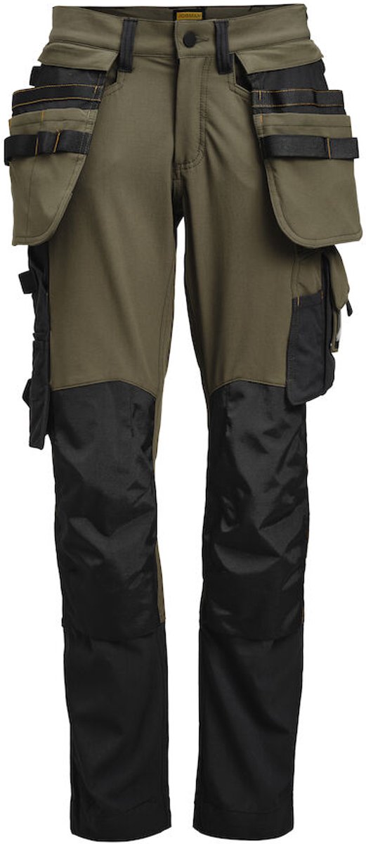 Jobman 2391 Craftsman Trousers Stretch 65239170 - Olijfgroen/Zwart - C62