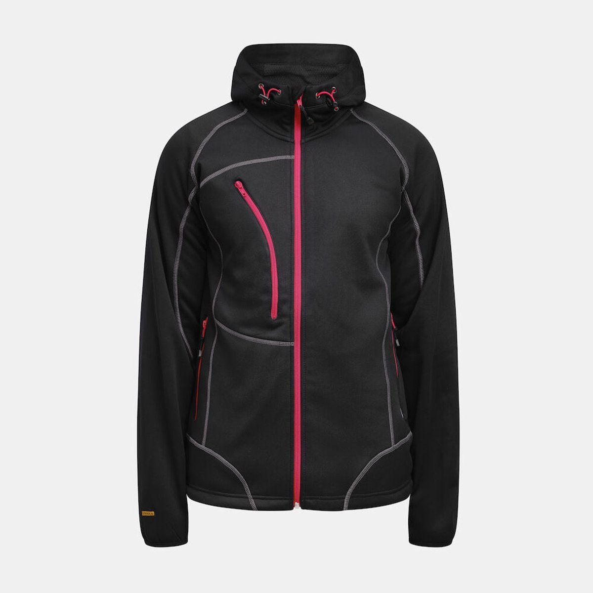 Jobman 5152 Hoodie 65515253 - Zwart/Rood - 3XL