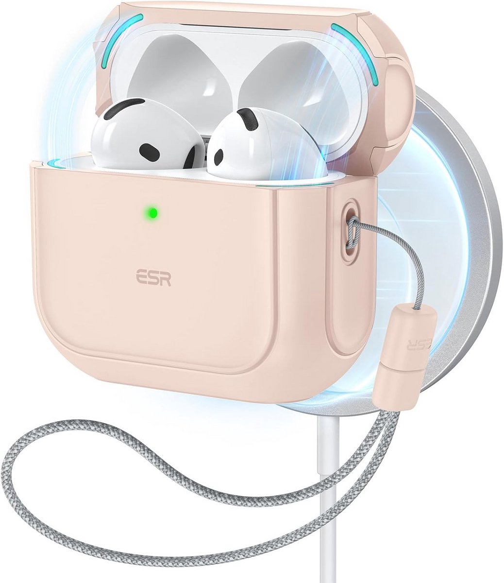 Beschermhoes voor AirPods 4 (2024 USB-C) met Sleutelkoord en MagSafe Compatibiliteit