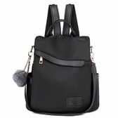 Dames Rugzak - Anti-diefstal nylon rugzak - Lichtgewicht schoudertas - Modieuze casual dames rugzak voor dagelijks gebruik - Zwart - Eenvoudig - 1 stuk