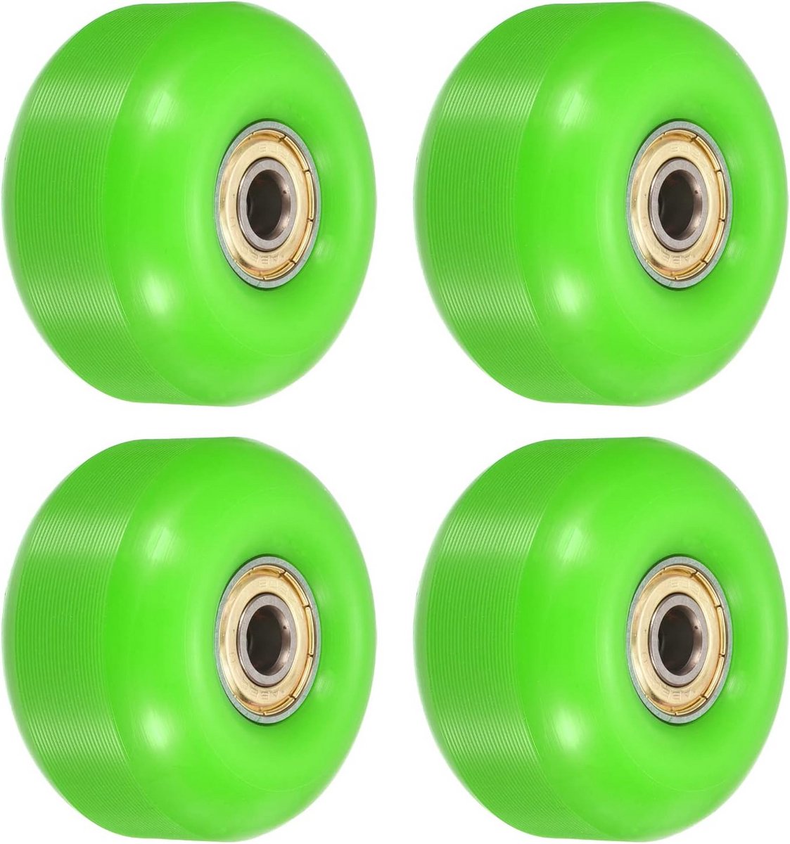 Set van 4 Skateboard Wielen 52mm met Lagers - Cruiser Wielen 95A voor Straat & Onderhoud - Groen Goud