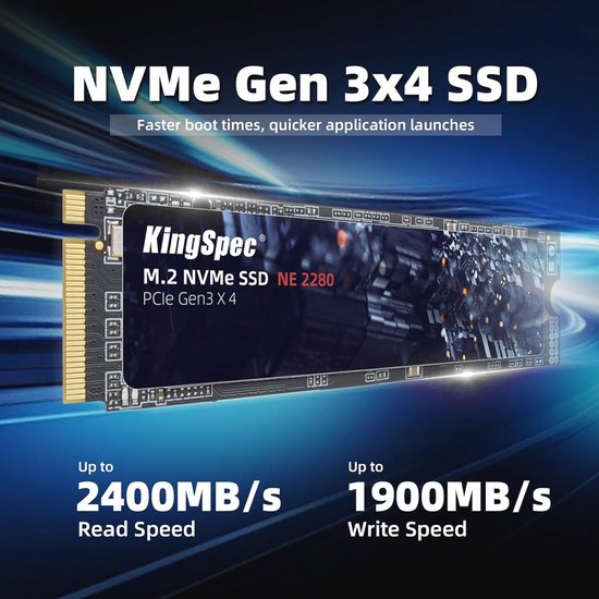 Interne SSD - Harde Schijf - Sneller Werken - NVMe Gen3x4 Interface - 1TB - Zwart — afbeelding 4
