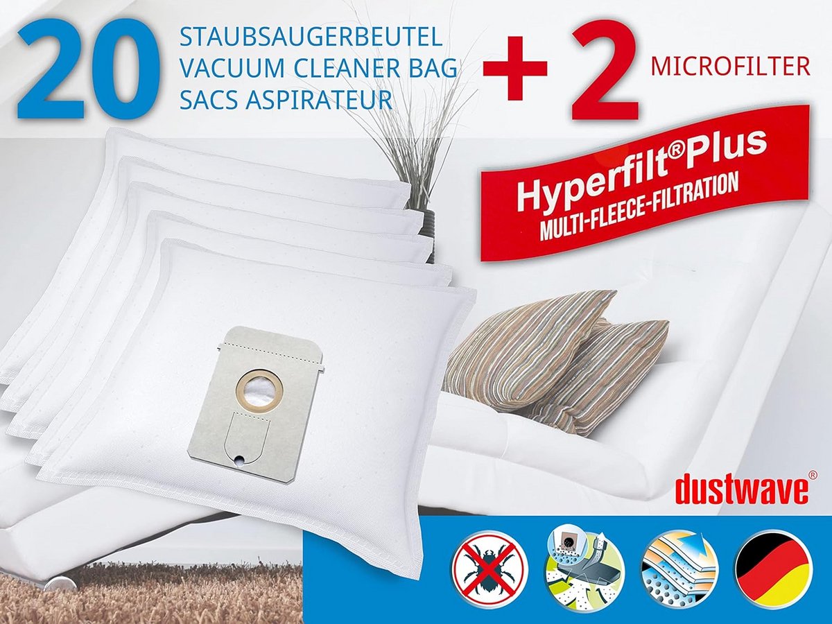 10 Stofzuigerzakken Geschikt voor AquaPur SIE 620 - Microvlies met Hygiënesluiting