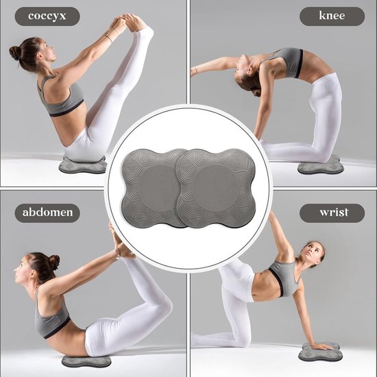 Verpakking van 2 stuks - Yoga - yoga knie kussen - Yoga kniebeschermers - Kniesteunen - Elleboogsteunen - TPE-schuimmateriaal - Pilates knielmat - Grijs van Merkloos — afbeelding 5