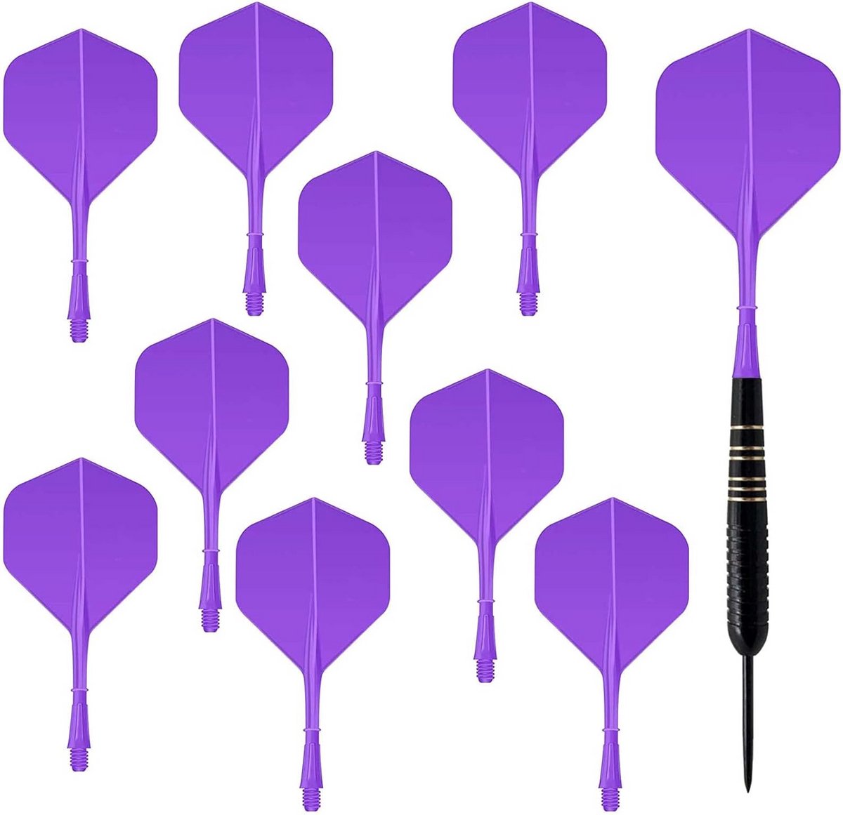 Dart shafts en flights - Dartpijl accessoires - Darten verbeteren - Uit één stuk - 9 sets - Paars