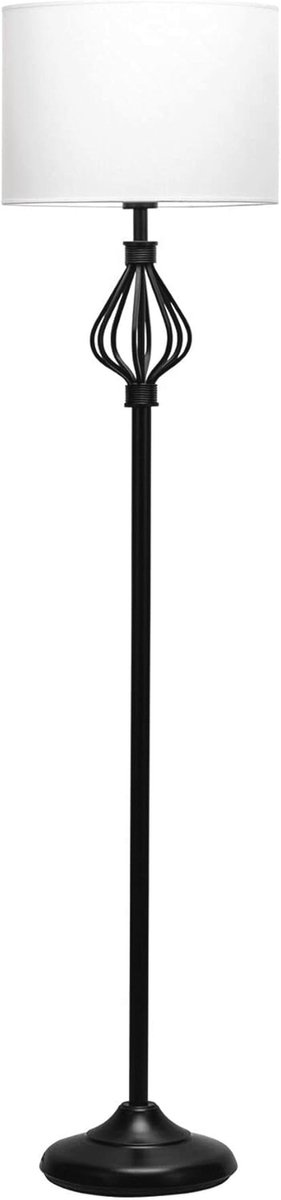 Staande lamp E27 max. 20 watt in klassiek design - wit en zwart
