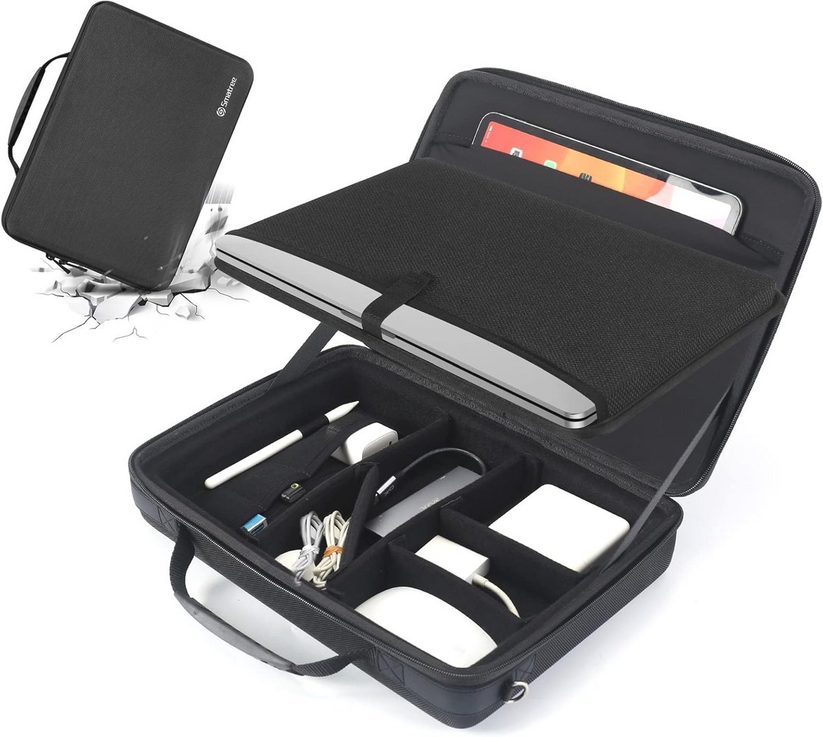 Laptoptas voor 13-16 inch met harde schaal en accessoirevak