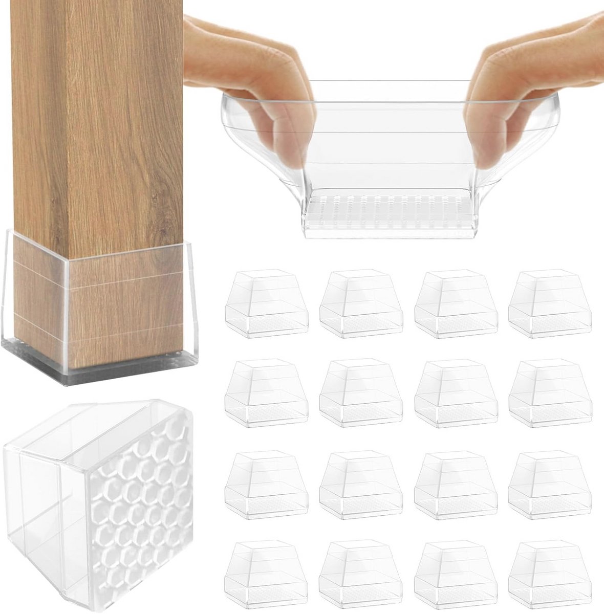 Antislip Stoelpootbeschermers - 16 Stuks Siliconen Doppen voor Meubels (3,2-3,9 cm)