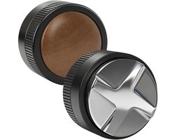 Unyqoos® Innovatieve koffiedistributeur voor perfecte espresso met 51mm filterhouder, Roestvrij staal, Zwart