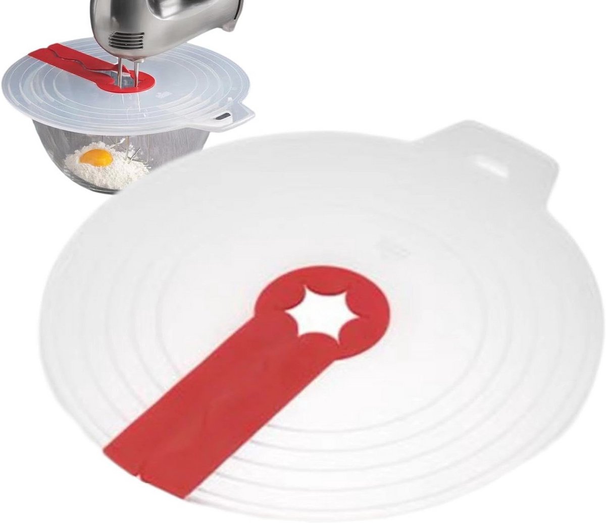 Siliconen Splatter Guard voor Handmixer - Mengkom Deksel en Koken Bescherming