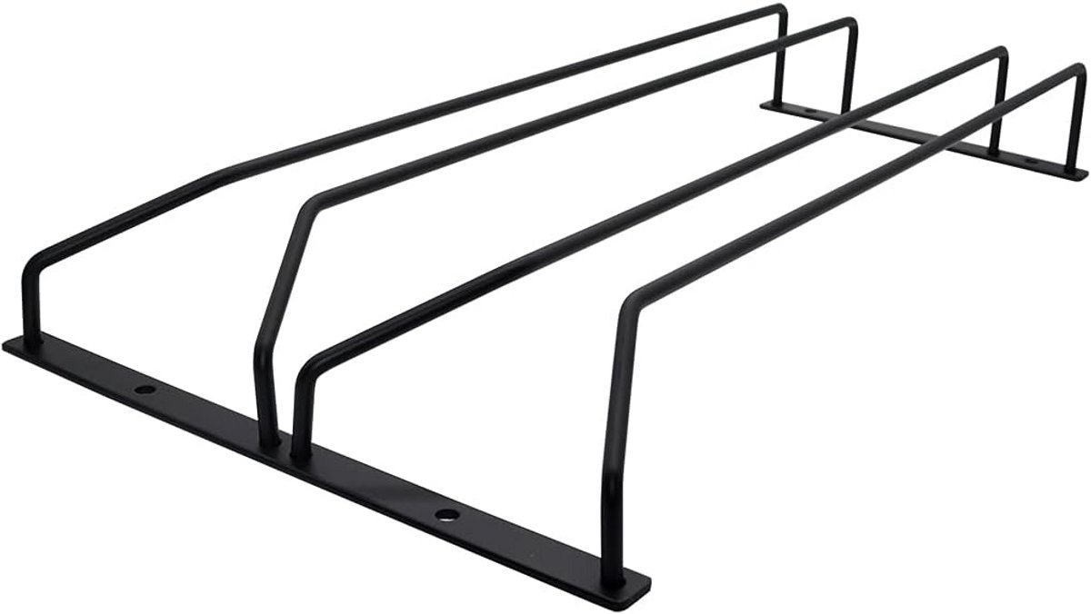 Zwarte Wijnglazen Rek 40 cm - Draad opknoping voor onder kast - Metaal 2 rijen