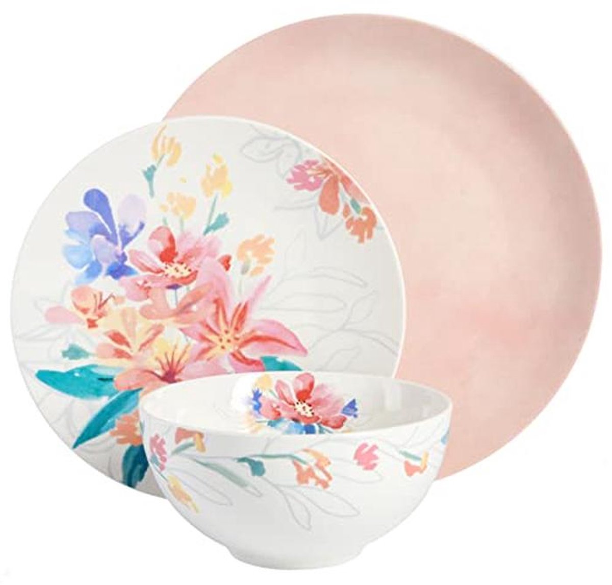 Goji Blossom 12-delige Versierd Serviesset in Roze