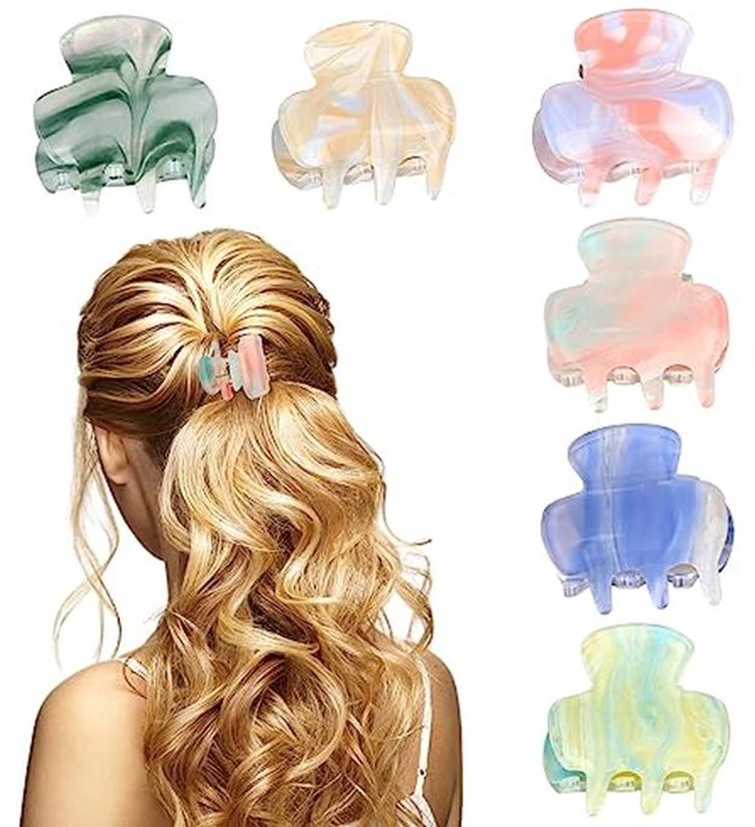 Haarklemmen voor Dames - 6 Stuks - Antislip Klauw Haarspelden voor Gemiddeld en Dun Haar