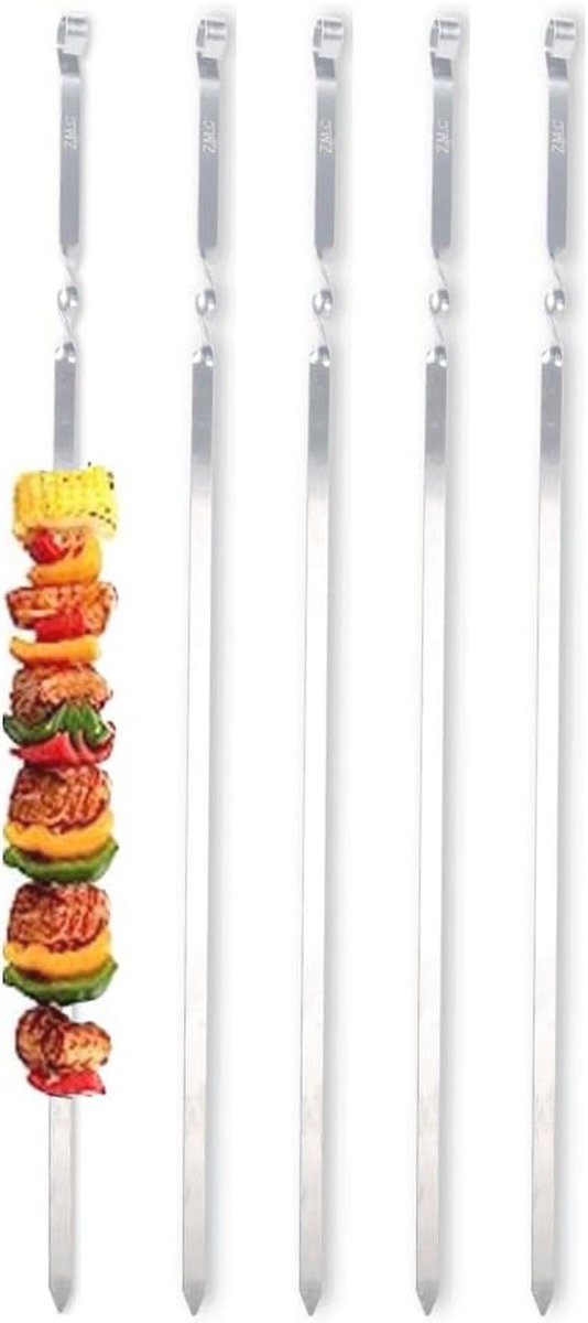 Grillspiesen 55 cm van roestvrij staal - Perfect voor BBQ, Kebab en Sjaslik