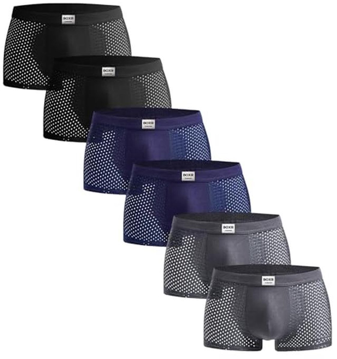Bamboe Boxer Shorts voor Heren, Set van 6, Zacht en Ademend (S-3XL)