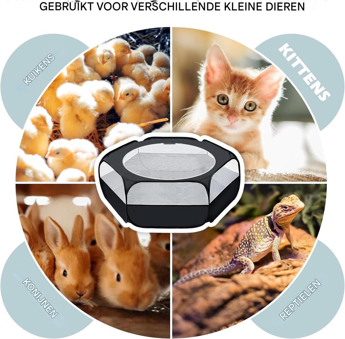 Gsedaox- Konijnenren - Opvouwbaar - Knaagdieren - Dierenren 120 cm-Kooi Voor Binnen & Buiten thumbnail 7