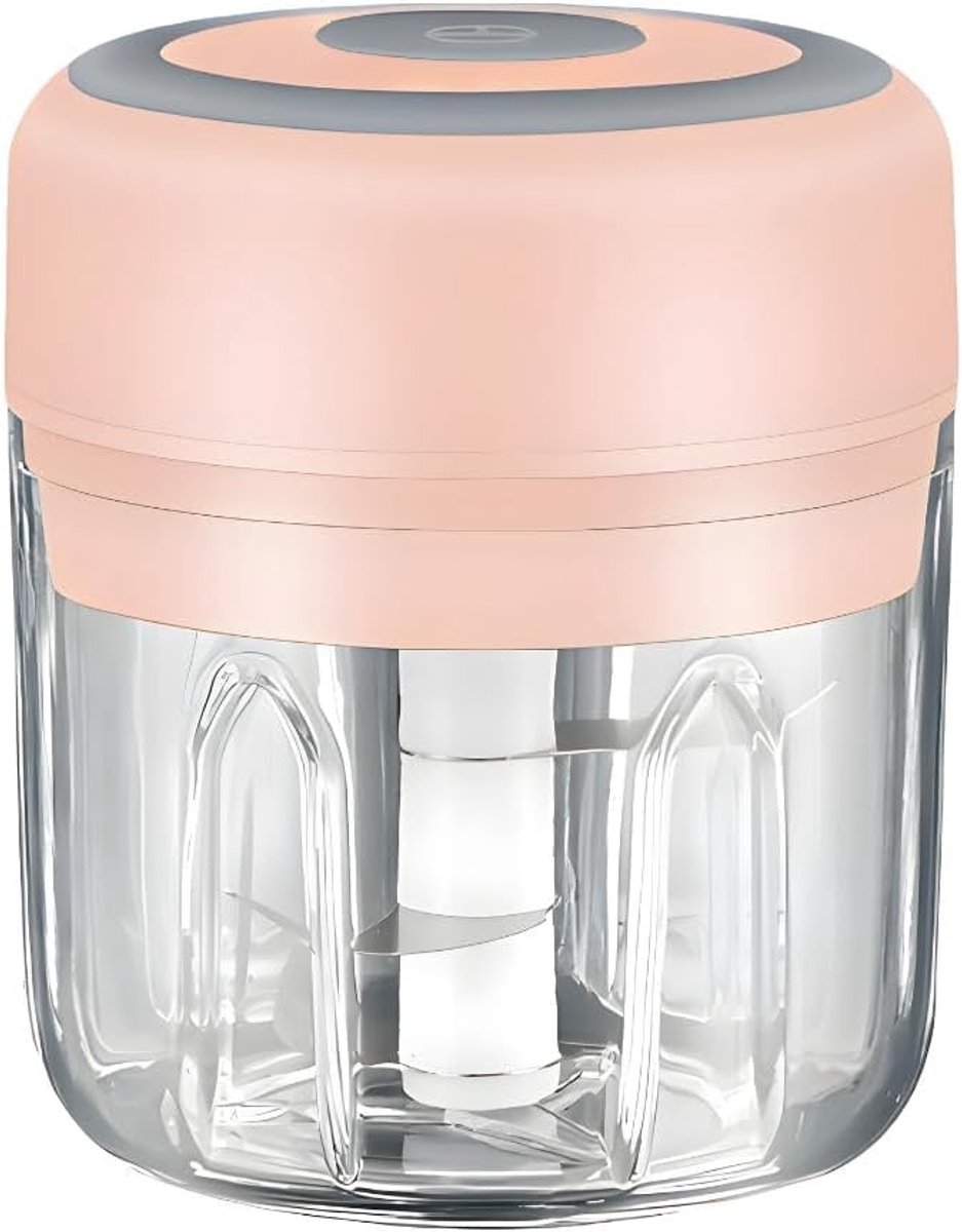 Ntech - Mini foodprocessor Roze - Foodprocessor - Groentesnijder 250ML - vegetable chopper USB oplaadbaar