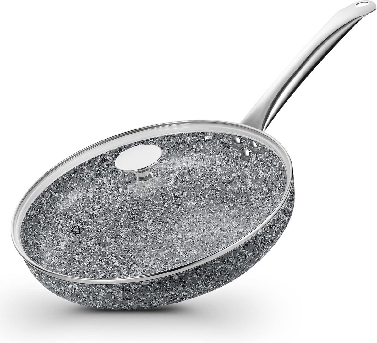Nonstick Pan met Deksel - 11" Graniet Koekenpan met APEO en PFOA-vrije Coating
