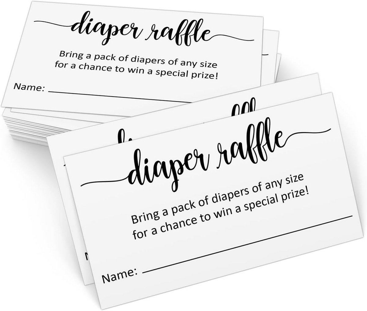 50 Luiertickets voor Babyshower: Raadspel voor Winst en Prijzen (Visitekaartformaat)