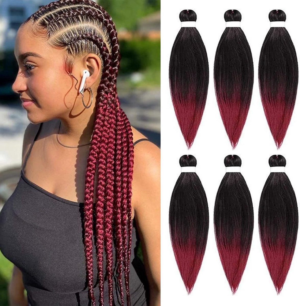 Vooruitgerekt vlecht haar 26 inch 6 pakjes haarextensies met natuurlijke yaki-textuur