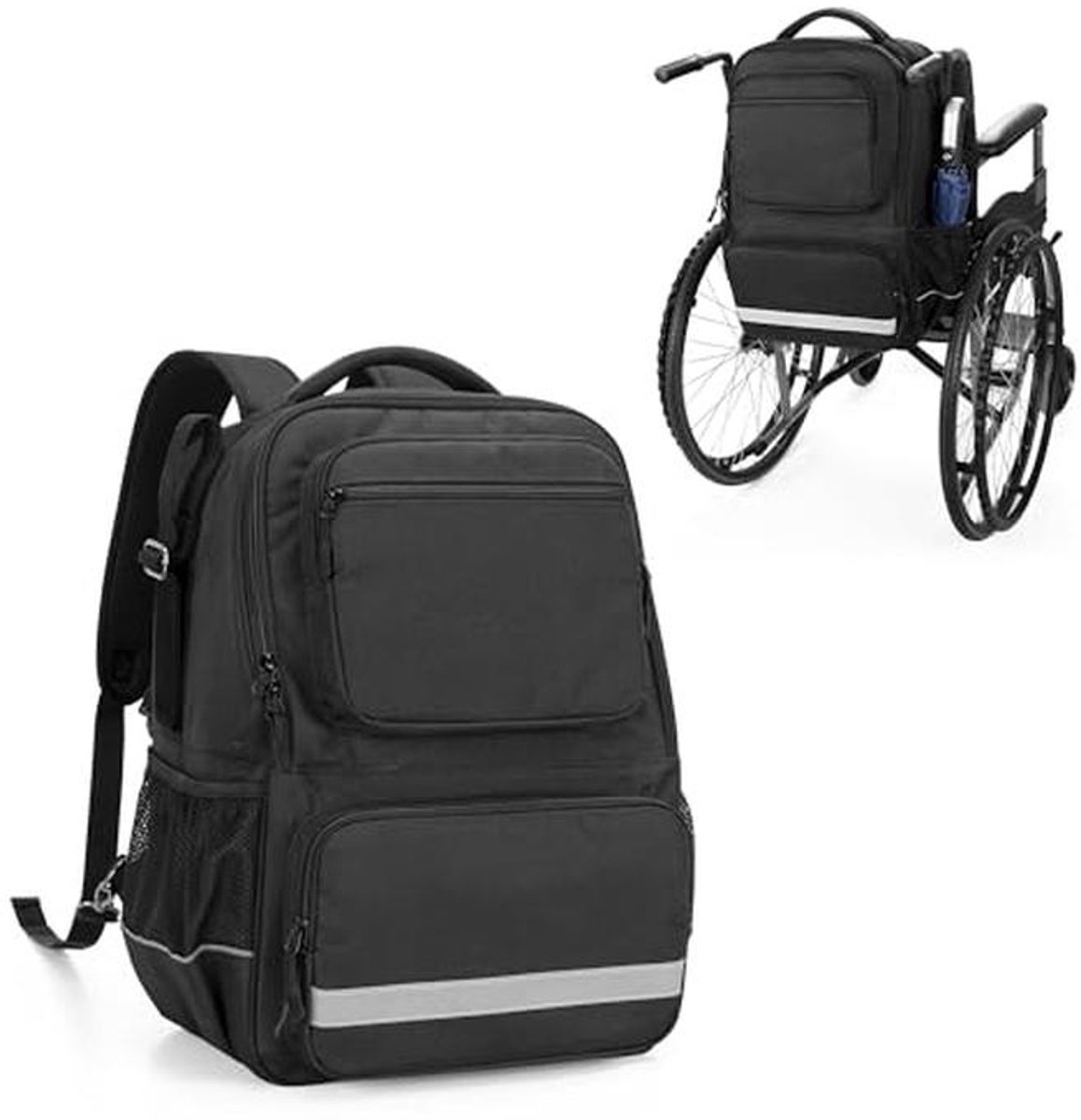 Rolstoelrugzak met thermische isolatie - Universele tas voor handmatige en gemotoriseerde rolstoelen