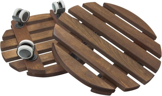 WAGNER Plantentrolley Massiv hout bruin 24 cm H 5 cm 100 kg kopen