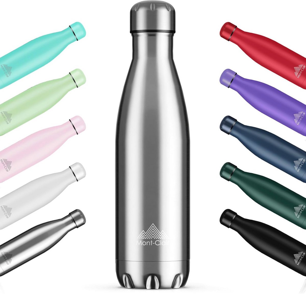 Roestvrijstalen waterfles 500 ml - Vacuüm geïsoleerd, BPA-vrij, 12 uur warm, 24 uur koud, Lekvrij - Ideaal voor sport en onderweg