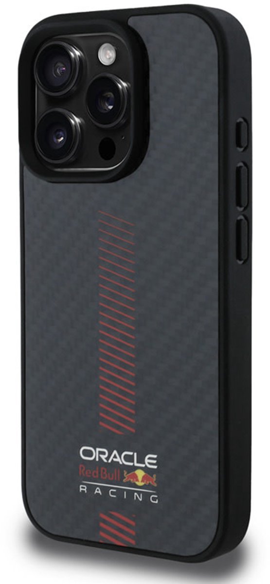 Red Bull Racing iPhone 16 Pro Backcover hoesje Magsafe - Carbon Fiber - Powerbar - Zwart van Red Bull Racing — afbeelding 2