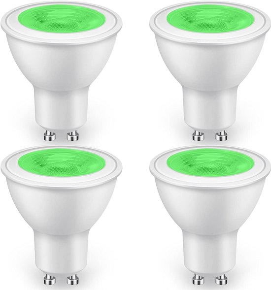 Groene GU10 LED-lampen 5W - 500LM Niet-dimbaar - 4 Stuks voor Sfeerverlichting