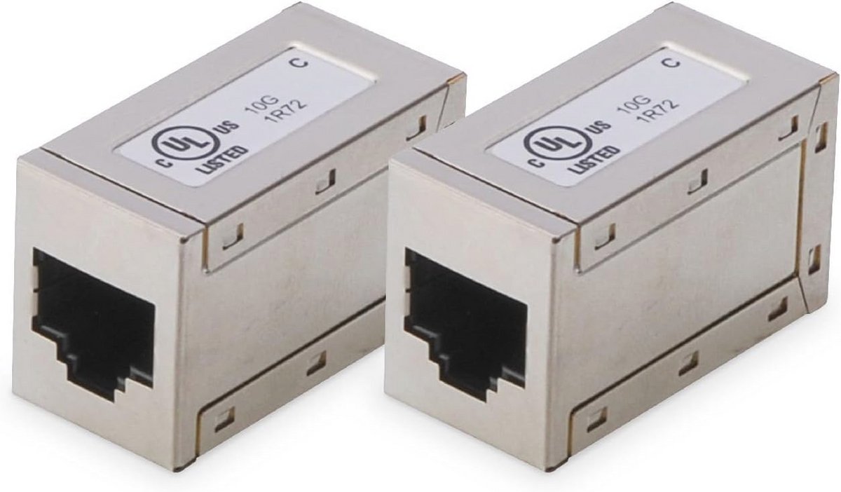 RJ45 Koppeling Cat 6 - 2 stuks - LAN Kabel Verlenging - Modulaire Netwerkconnector - PoE Compatibel voor Switch, Modem en Router