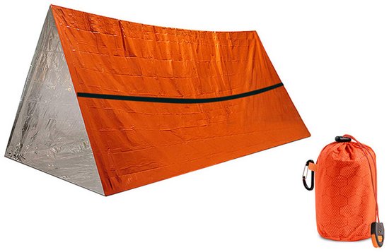 Noodtent 2 Persoons - Premium Thermo Survival Tent - Waterdicht Thermo - Lichtgewicht Pop-up - Snelle Opzet - Outdoor Noodpakket - Survival Accessoire Reizen - Oranje