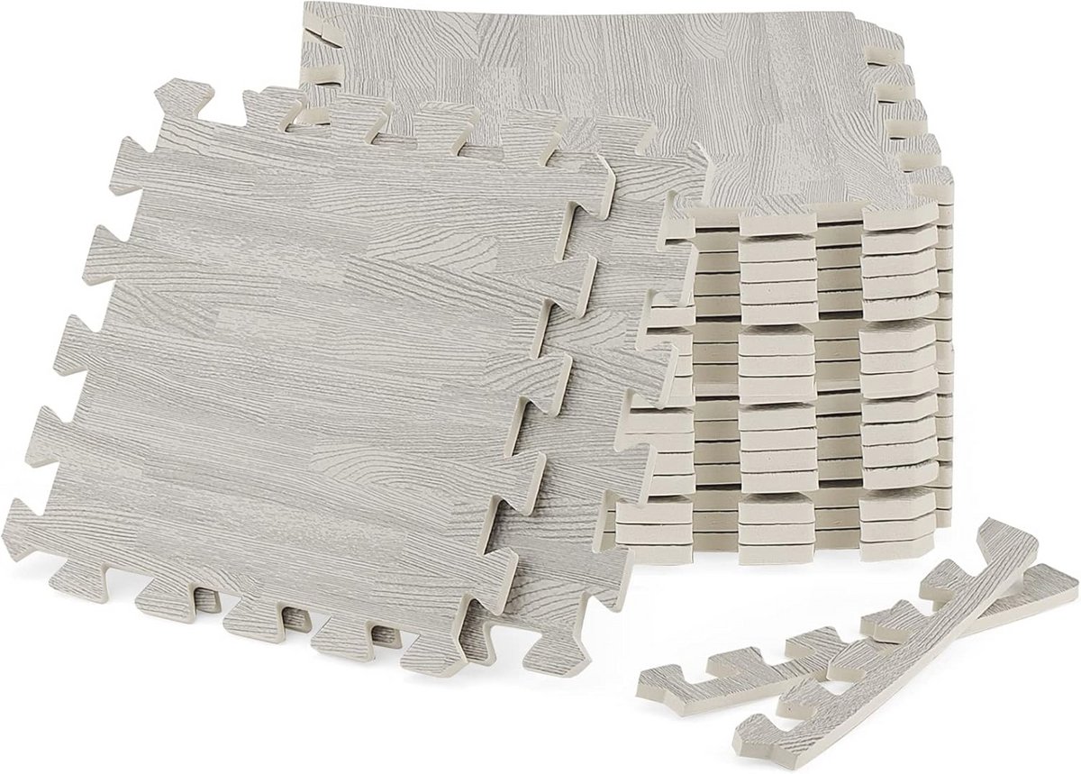 16 Stuks Inelkaar Grijpende Schuimmatten 30 x 30 cm – Dikke Vloertegels voor Thuis of Garage