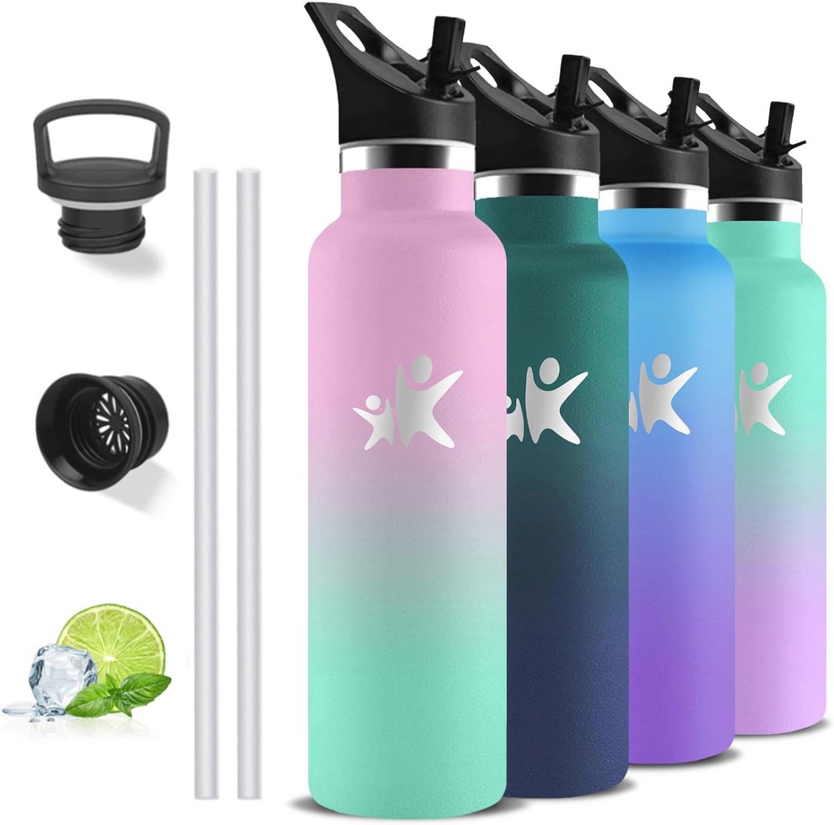 1 Liter Bpa-Vrije Thermosfles - Lekvrij en Vacuüm Geïsoleerde Drinkfles voor Kamperen, Wandelen en Sport