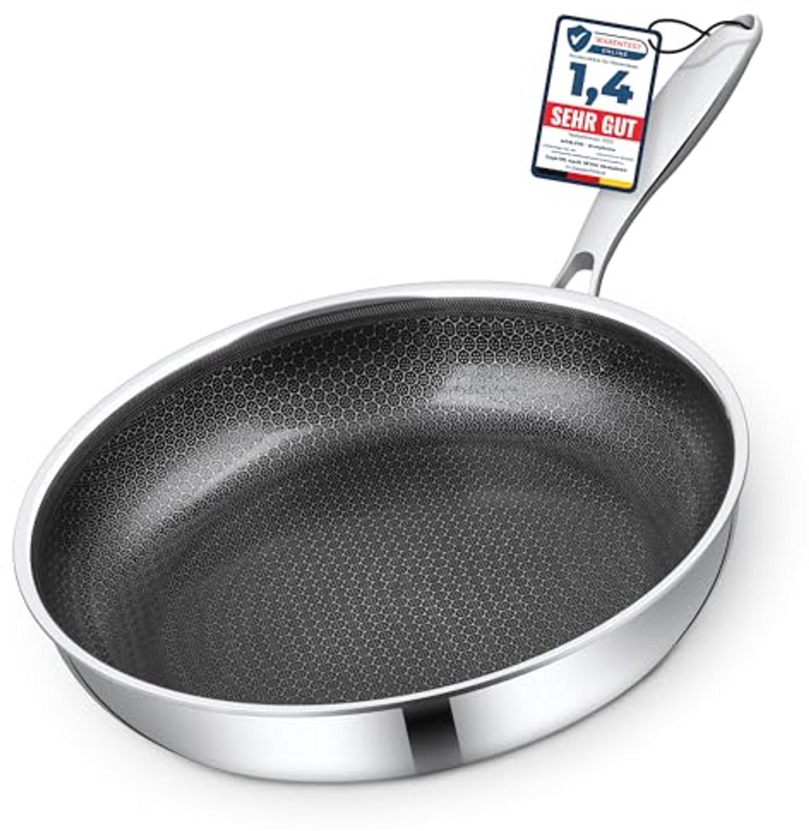 Krasbestendige honingraat keramische pan 30 cm - 5-laags en perfect voor inductie