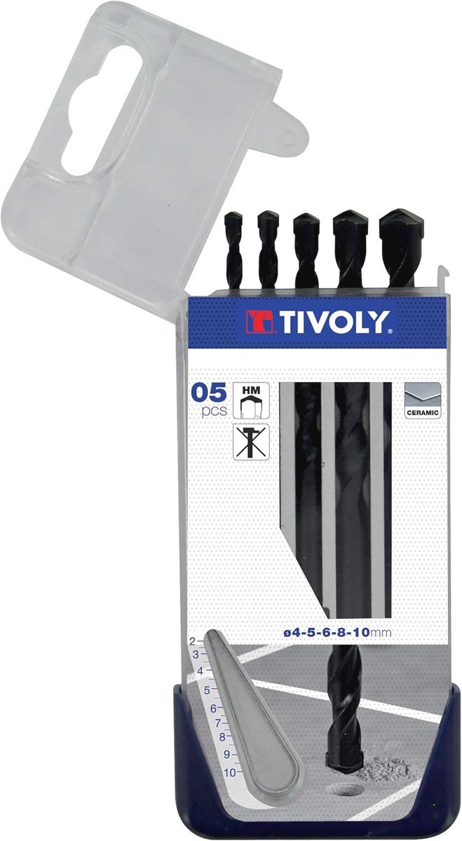 Set van 5 tegelboren - Diameters 4 tot 10 mm voor Efficiënt Boren in Beton