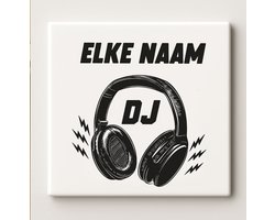 Gepersonaliseerde DJ Naam Keramische Tegel – Koptelefoon Muziek Wanddecoratie – Cadeau voor Muziekliefhebbers – 15 × 15 cm