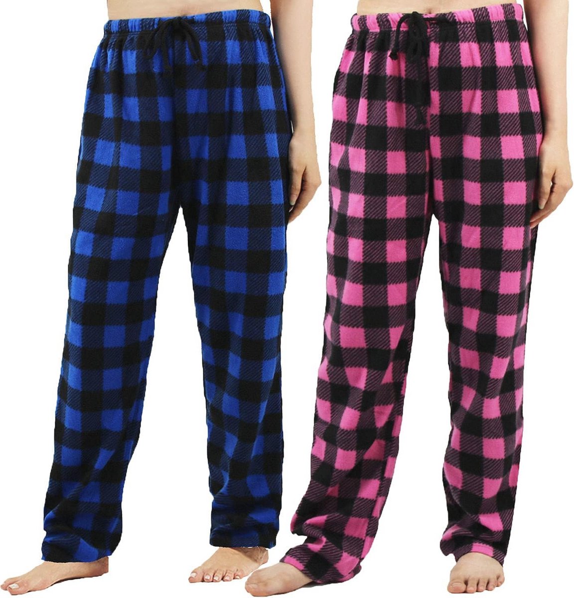 Geruite Dames Pyjamabroek - Warme Fleece Nachtkleding voor Comfortabel Slapen