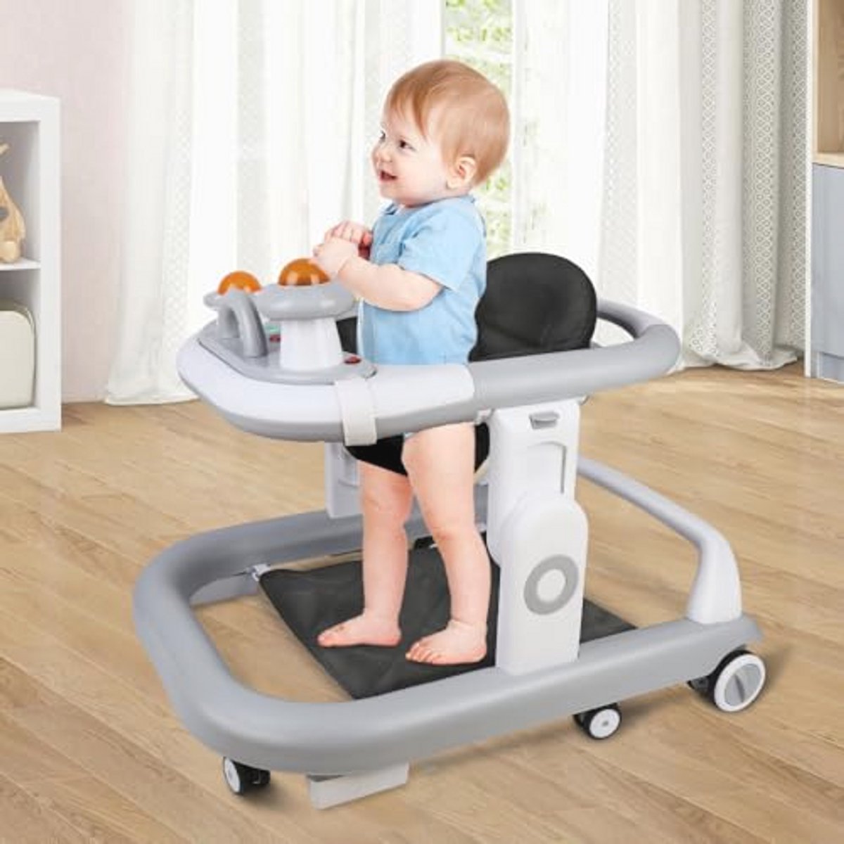 3-in-1 Loopwagen en Activiteitencentrum voor Baby's - Hoogte Verstelbaar en Opvouwbaar