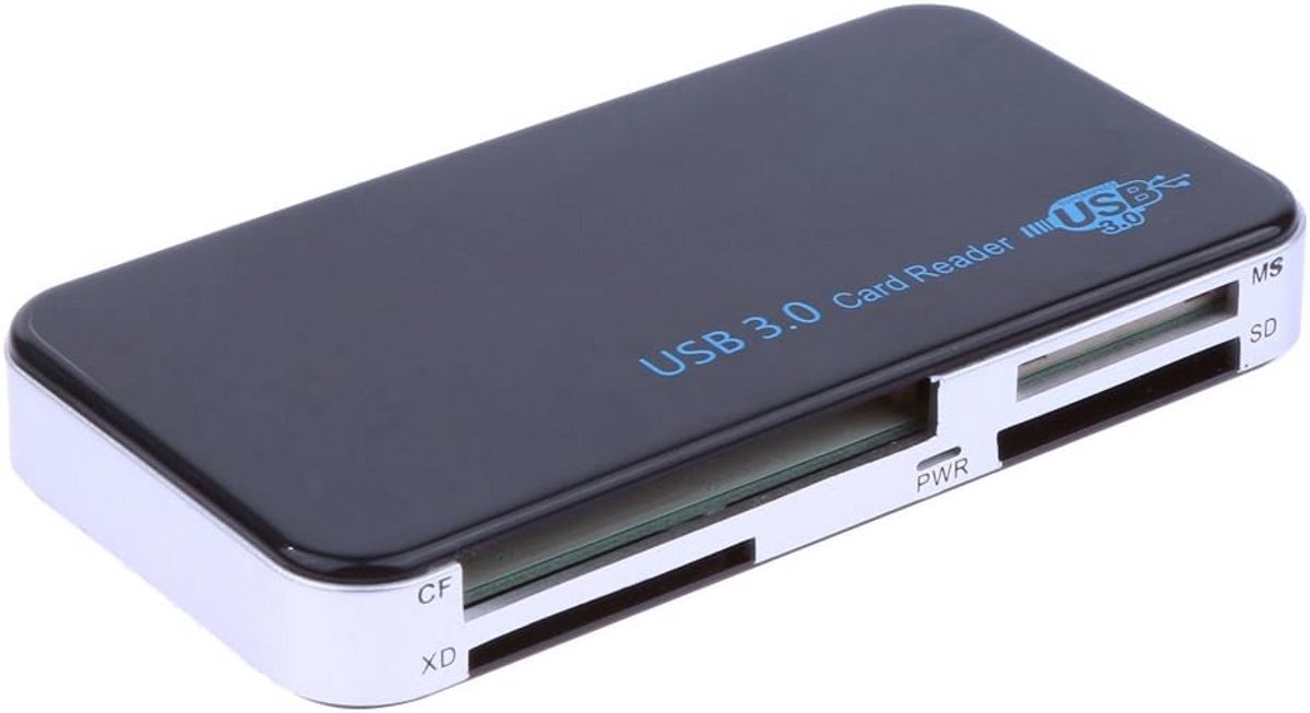 All-in-One USB 3.0 Multi Geheugenkaartlezer voor SD, Micro SD, CF, XD, MS en meer - Zwart
