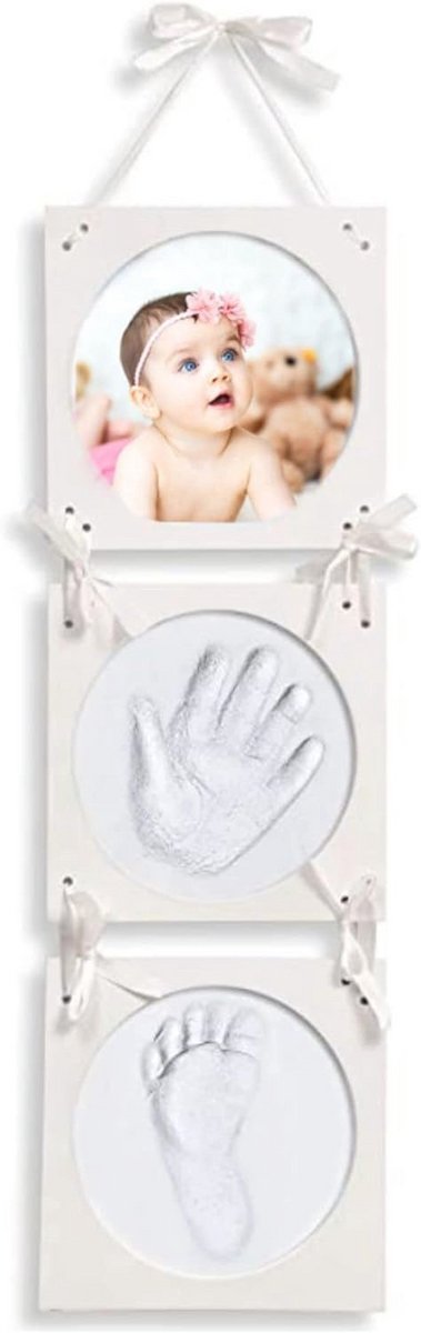 Babyafdrukframe gepersonaliseerd met geschenkdoos - Hand- en voetafdruk set voor kinderen
