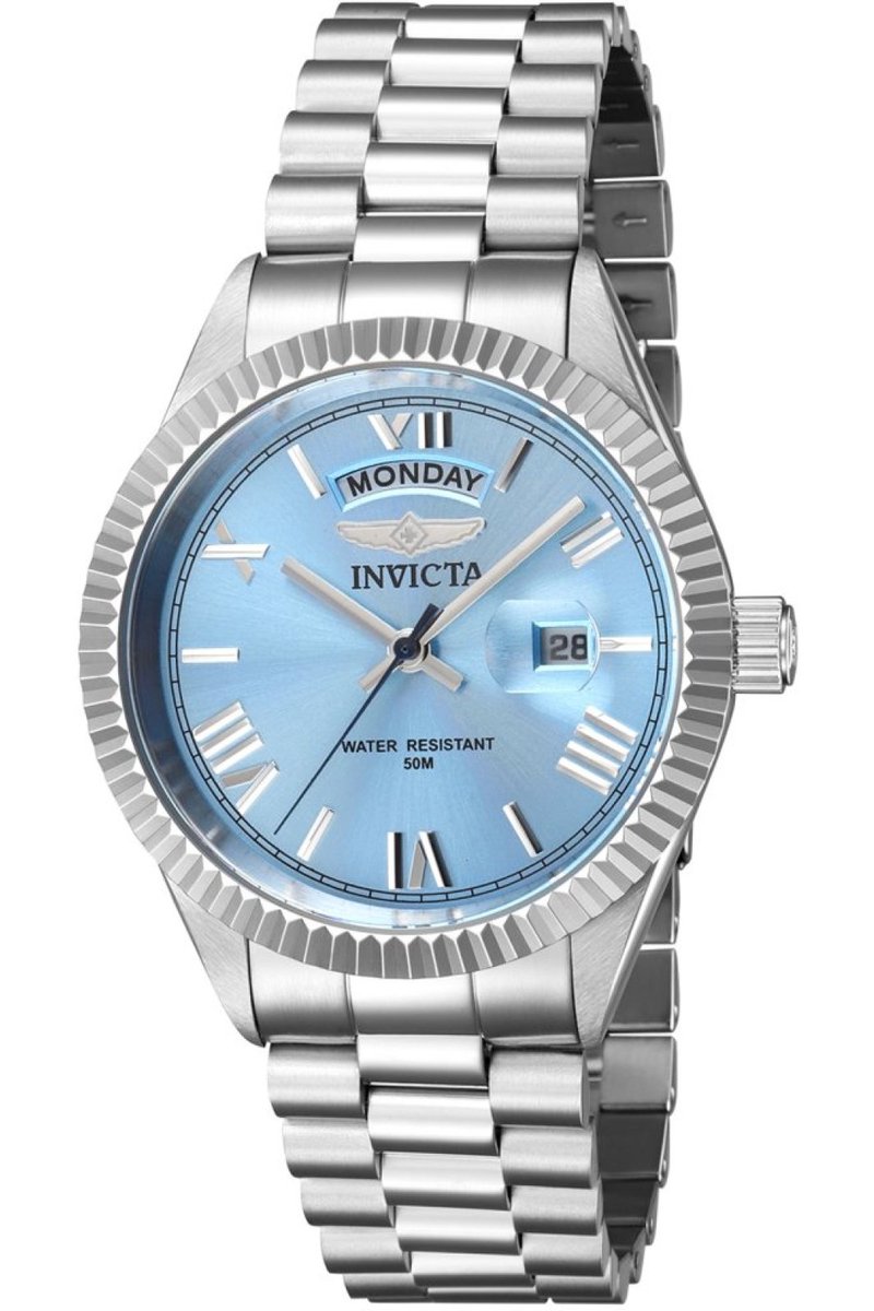 Invicta Specialty 43933 Heren Horloge - Waterdicht - Analoog - Quartz Uurwerk - Roestvrij Staal met blauwe Wijzerplaat - 40mm