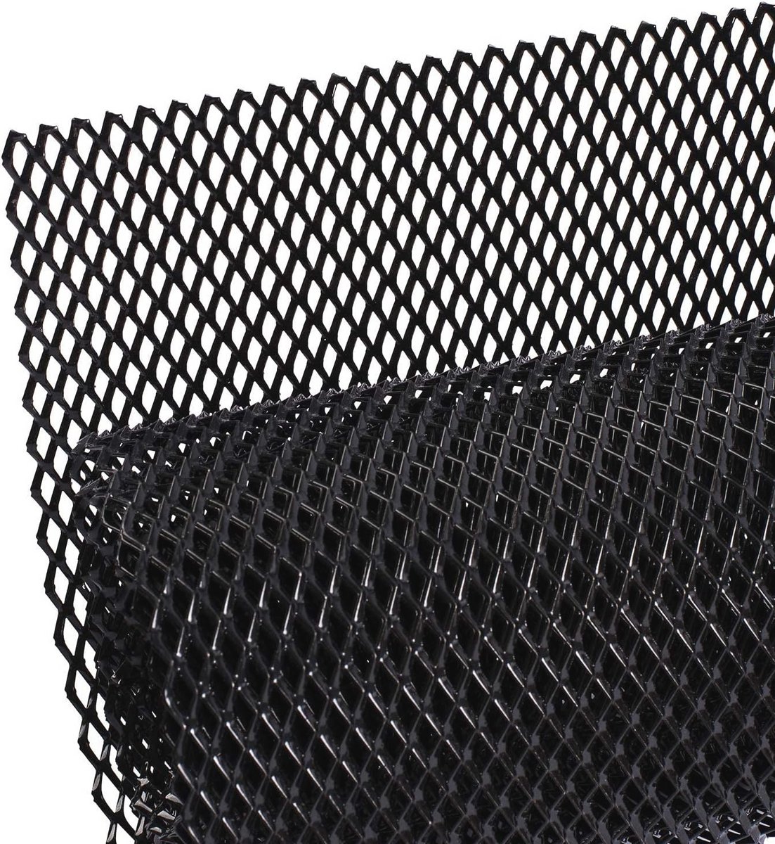 Zwarte Auto Race Grille 120×40 cm - Aluminium Veiligheidsrooster met Diamant Gat