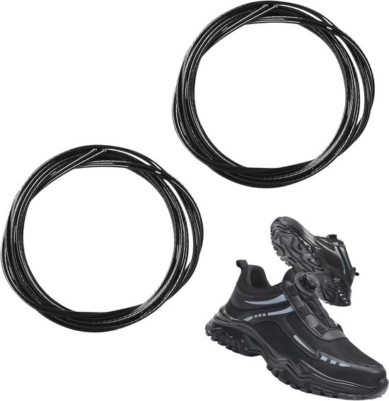 Lacets Twist-Lock pour BOA - Lacets Élastiques de Rechange - Compatible avec Diverse Chaussures (Zwart)