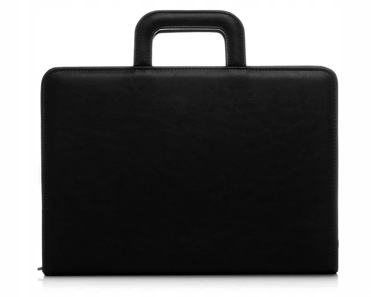 Solome Leren Conferentiekaart A4 Zwart met Organizer