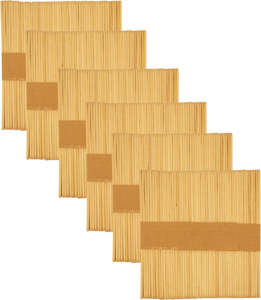 Henbrandt Knutselstokjes houtjes - 300x - houten ijsstokjes - naturel kleur - 11 cm - kinderen en volwassenen